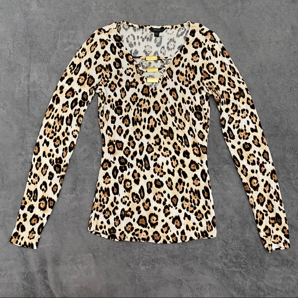 Guess Knit Top with Gold Accents